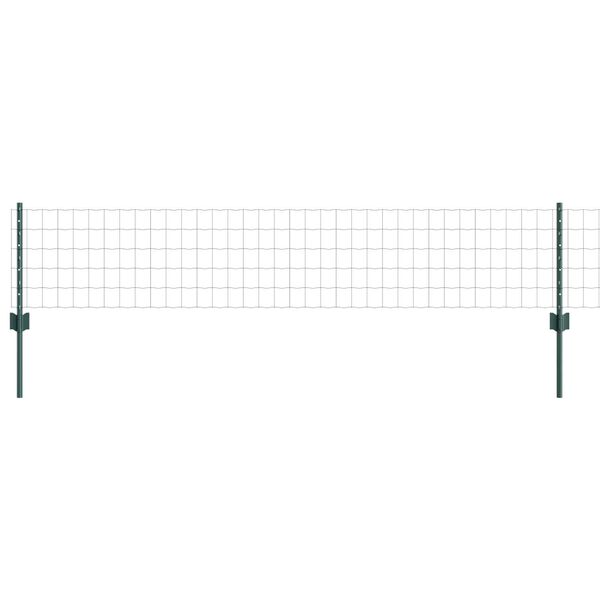 vidaXL Fence with Post Green 0.4 x 25 m Steel and PVC