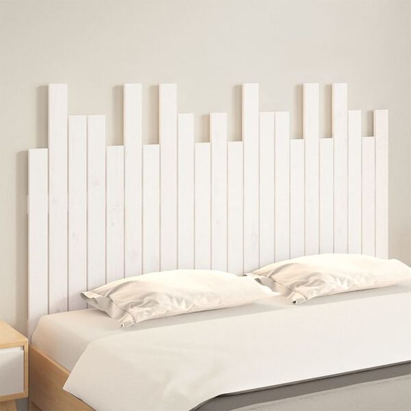 vidaXL Wall Headboard White 140x3x80 cm Solid Wood Pine