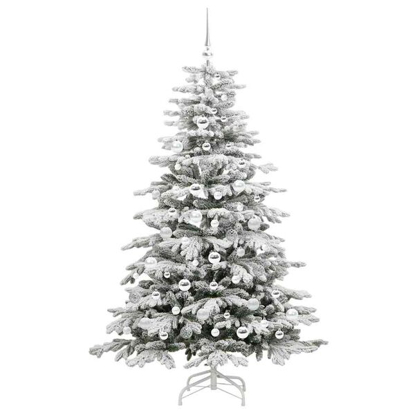 vidaXL Artificial Hinged Christmas Tree White 180 cm PE and PVC