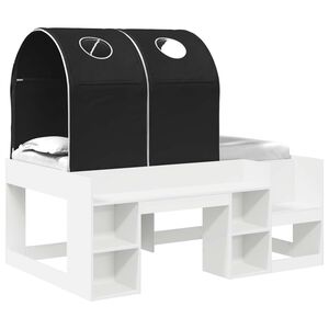 vidaXL Bed with Tunnel 3 pcs White and Black Engineered Wood