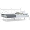 vidaXL Daybed with Trundle without Mattress White 90x190 cm Steel