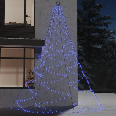 vidaXL Wall Tree with Metal Hook 720 LED Blue 5 m Indoor Outdoor