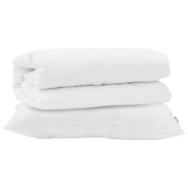 vidaXL Duvet Set with Pillow 2 pcs White Microfibre