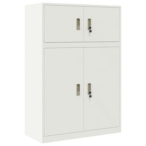 vidaXL Storage Cabinet 2 pcs White 90 x 40 x 130 cm Steel Lockable