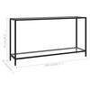 vidaXL Console Table Transparent 140x35x75 cm Tempered Glass