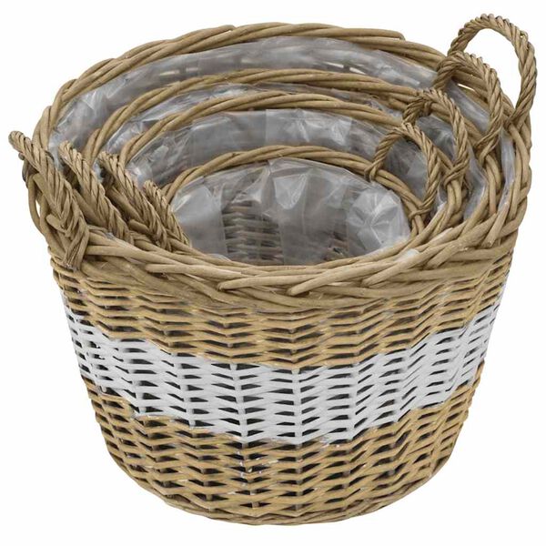 vidaXL Raised Bed 4 pcs Wicker with PE Lining