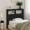 vidaXL Headboard Cabinet with LED Black Oak 100x17x102 cm