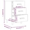 vidaXL Bedside Cabinet White 40x40x66 cm Engineered Wood