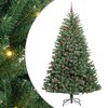 vidaXL Artificial Hinged Christmas Tree Green 210 cm PVC and Metal
