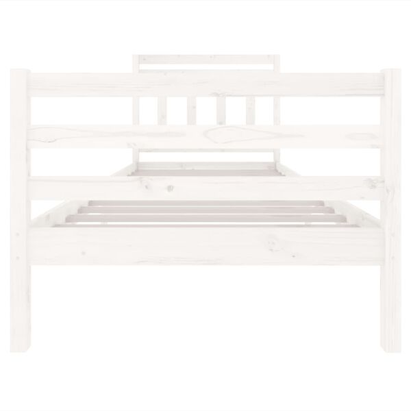 vidaXL Bed Frame without Mattress White Solid Wood 90x200 cm