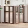 vidaXL Dog Gate Foldable 2 Panels Brown Oak 160 cm Solid Wood Fir