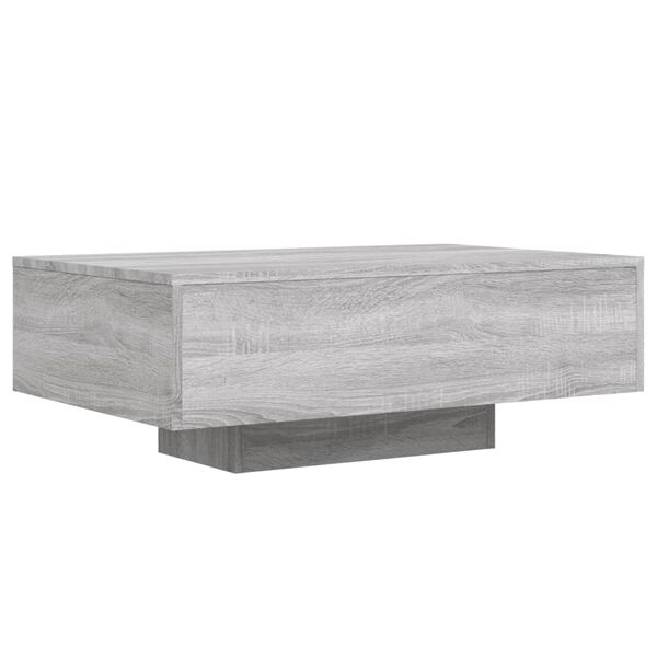 vidaXL Coffee Table with LED Lights Grey Sonoma 85x55x31 cm