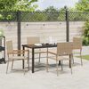 vidaXL Garden Dining Set with Cushion 5 pcs Beige Poly Rattan