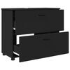 vidaXL Bathroom Furniture Set with Drawer 3 pcs Black Engineered wood