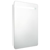 vidaXL LED Bathroom Mirror Cabinet Shining White 60x11x80 cm