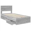 vidaXL Bed Frame with Drawer Grey Sonoma 75 x 190 cm Engineer Wood