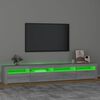 vidaXL TV Cabinet with LED Lights Grey Sonoma 240x35x40 cm