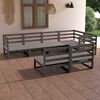 vidaXL 7 Piece Garden Lounge Set Grey Solid Pinewood