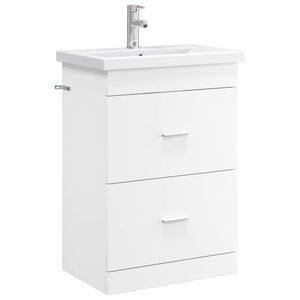 vidaXL Bathroom Furniture Set White 61 x 40 x 84.5 cm Engineered Wood
