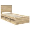 vidaXL Bed Frame with Headboard Sonoma Oak 90 x 190 cm Solid Pine Wood
