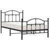 vidaXL Metal Bed Frame without Mattress with Footboard Black 100x190cm