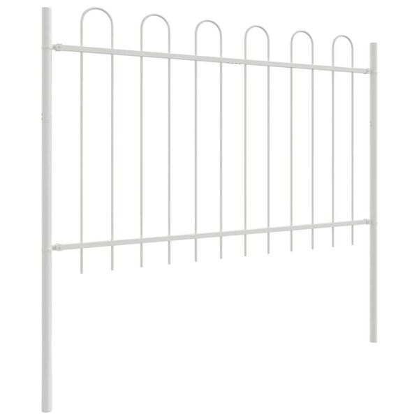 vidaXL Garden Fence White 8.5 x 0.8 m Powder-coated steel