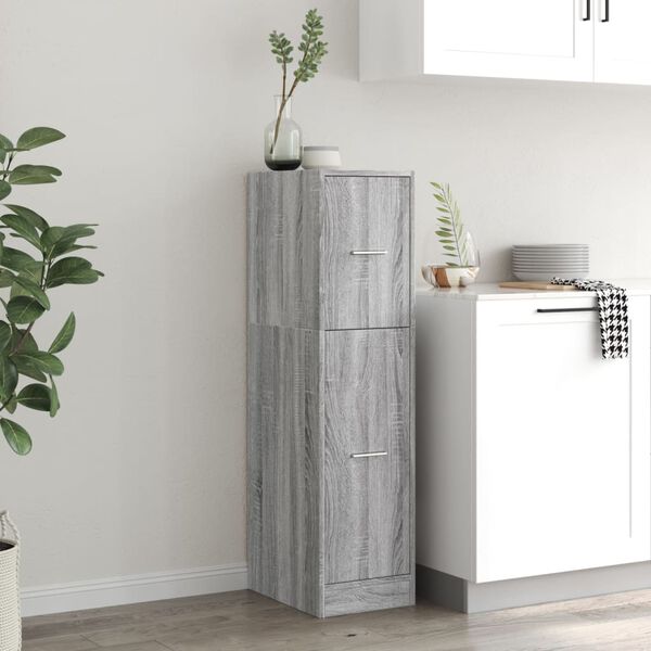 vidaXL Apothecary Cabinet Grey Sonoma 30x41x118 cm Engineered Wood