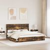 vidaXL Storage Bed with Drawer Smoked Oak 180 x 200 cm Engineered Wood