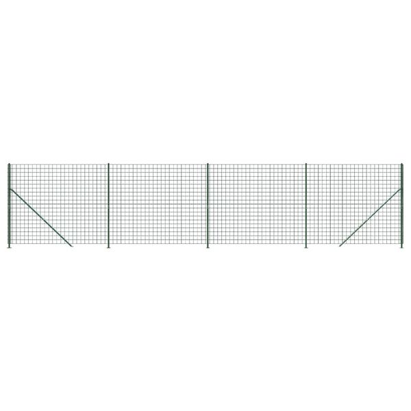 vidaXL Wire Mesh Fence with Flange Green 2.2x10 m