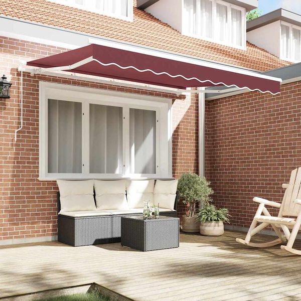 vidaXL Retractable Awning Manual Burgundy 300 x 200 cm Fabric