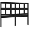 vidaXL Bed Headboard | Black | Solid pine wood | 205.5 x 4 x 100 cm