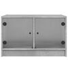 vidaXL Coffee Table with Glass Doors Concrete Grey 68x50x42 cm
