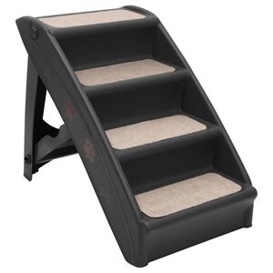 vidaXL Folding Dog Stairs Black 62x40x49,5 cm