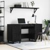 vidaXL Desk with Shelf Black oak 140 x 50 x 75 cm Engineered wood
