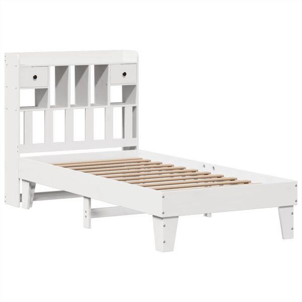 vidaXL Bed Frame without Mattress White 75x190 cm Small Single Solid Wood Pine