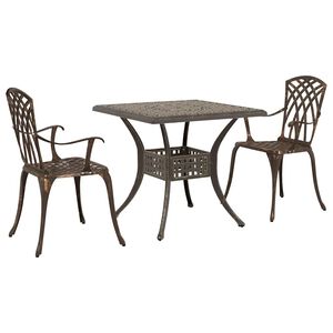 vidaXL Garden Table Set 3 pcs Bronze Cast Aluminium