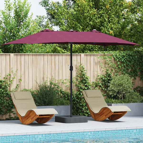 vidaXL Garden Parasol Bordeaux red 385 x 209 x 244 cm Fabric