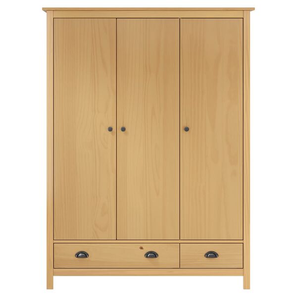 vidaXL 3-Door Wardrobe Hill 127x50x170 cm Solid Pine Wood