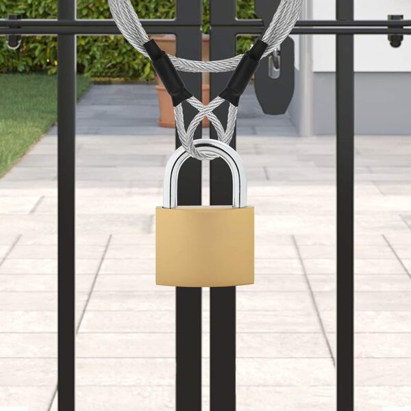 vidaXL U Lock with Keys 6 pcs Brass Iron