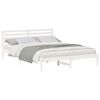 vidaXL Bed Frame with Headboard White 160 x 220 cm Solid Pine Wood