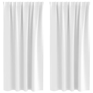 vidaXL Blackout Curtains with Rings 2 pcs Bright White 175 x 140 cm