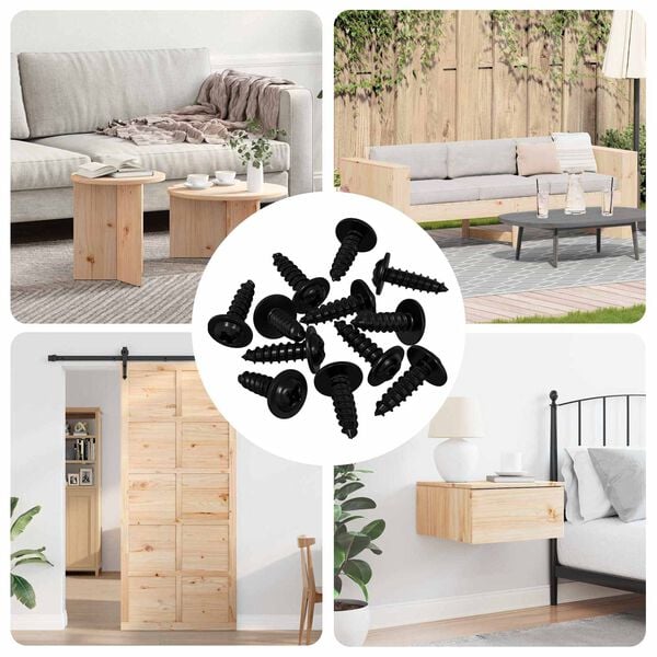 vidaXL Self Tapping Nail 12 pcs Black 3.5 x 12 mm Iron