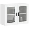vidaXL Kitchen Wall Cabinet with Glass Door Porto White