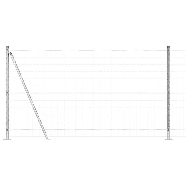 vidaXL Fence with Post Silver 1.2 x 10 m Steel