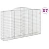 vidaXL Arched Gabion Baskets 7 pcs 300x50x180/200 cm Galvanised Iron