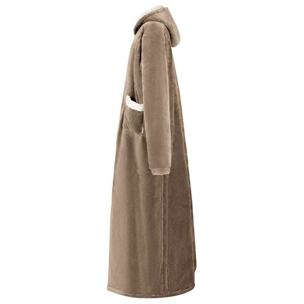 vidaXL Blanket Hoodie Camel M Fleece and Flannel