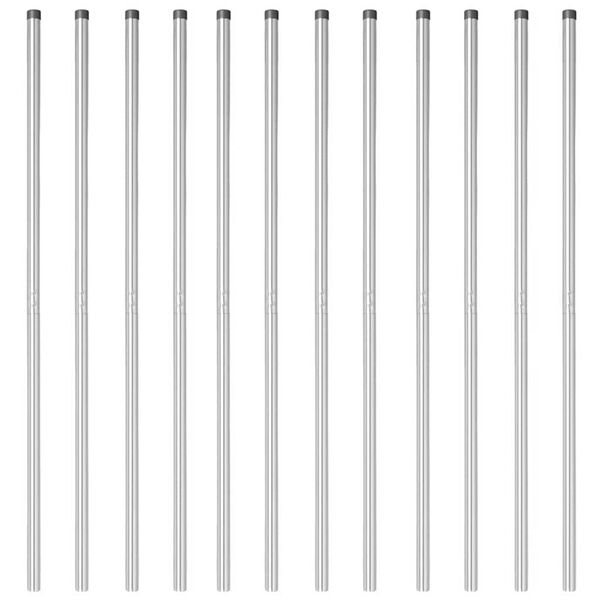 vidaXL Fence Posts 12 pcs Silver Powder-coated steel
