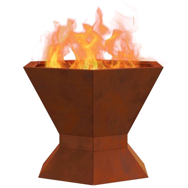 vidaXL Fire Pit Brown 50 x 50 x 40 cm Weathering Steel