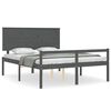 vidaXL Senior Bed without Mattress Grey 160x200 cm Solid Wood