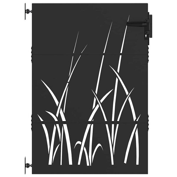 vidaXL Garden Gate with Lock Black 85 x 125 cm Powder-coated steel